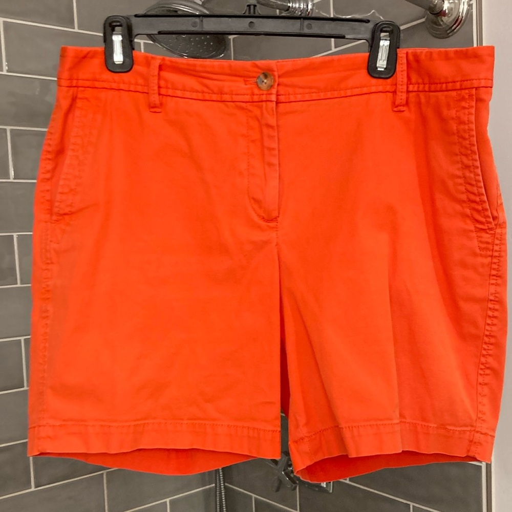 Talbots Coral Orange Relaxed Chino Shorts. size 10